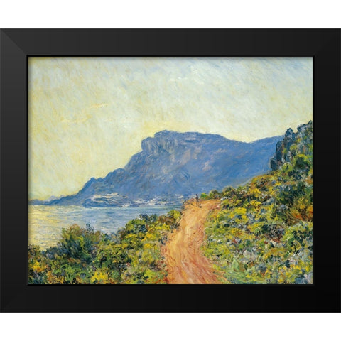 La Corniche near Monaco 1884 Black Modern Wood Framed Art Print by Monet, Claude