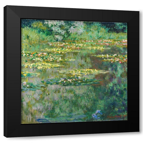 Le Bassin des Nympheas 1904 Black Modern Wood Framed Art Print by Monet, Claude