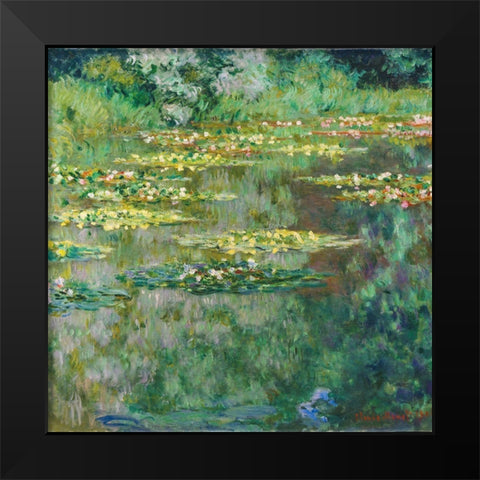 Le Bassin des Nympheas 1904 Black Modern Wood Framed Art Print by Monet, Claude