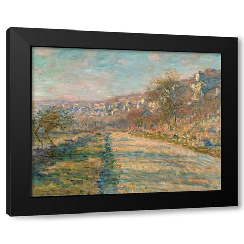 Road of La Roche-Guyon 1880 Black Modern Wood Framed Art Print by Monet, Claude