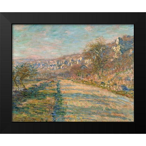Road of La Roche-Guyon 1880 Black Modern Wood Framed Art Print by Monet, Claude