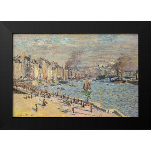 Port of Le Havre 1874 Black Modern Wood Framed Art Print by Monet, Claude