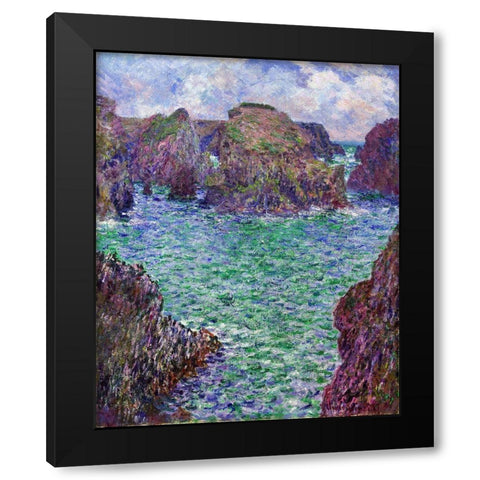 Port-Goulphar-Belle-ile 1887 Black Modern Wood Framed Art Print with Double Matting by Monet, Claude