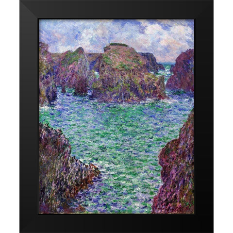 Port-Goulphar-Belle-ile 1887 Black Modern Wood Framed Art Print by Monet, Claude