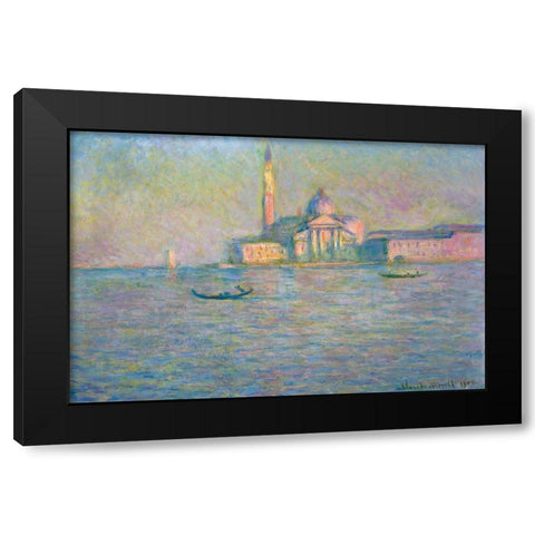 The church of San Giorgio Maggiore-Venice 1908 Black Modern Wood Framed Art Print by Monet, Claude