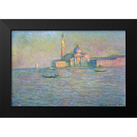 The church of San Giorgio Maggiore-Venice 1908 Black Modern Wood Framed Art Print by Monet, Claude