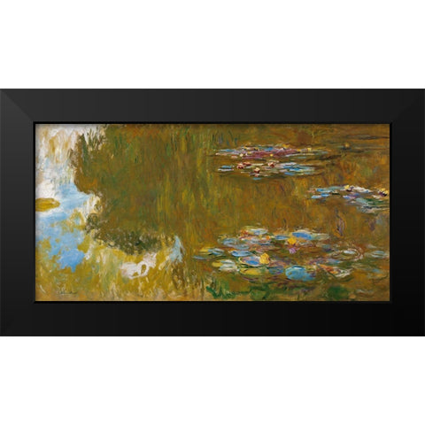 The Water Lily Pond 1917 Black Modern Wood Framed Art Print by Monet, Claude