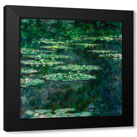 Waterlilies 1904 Black Modern Wood Framed Art Print with Double Matting by Monet, Claude
