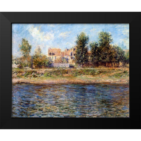 The Bank of the Seine 1880 Black Modern Wood Framed Art Print by Monet, Claude