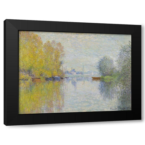 Autumn on the Seine-Argenteuil 1873 Black Modern Wood Framed Art Print with Double Matting by Monet, Claude