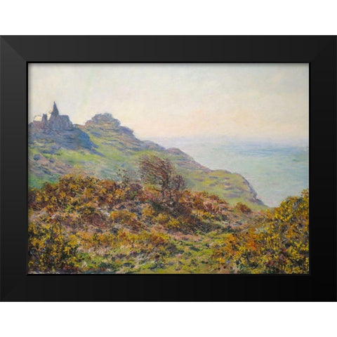 The Church of Varengeville and the Gorge of Moutiers Pass 1882 Black Modern Wood Framed Art Print by Monet, Claude