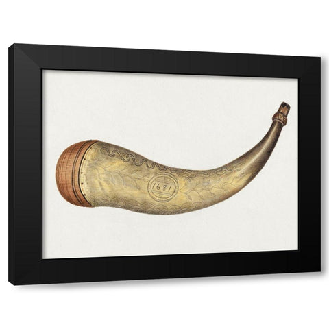 Powder Flask 1938 Black Modern Wood Framed Art Print with Double Matting by Johnston, Annie B.