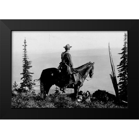 Back Country Black Modern Wood Framed Art Print by Vintage Photography
