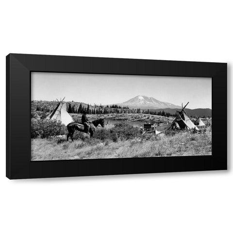 Campground Huckleberries Black Modern Wood Framed Art Print by Vintage Photography