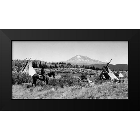 Campground Huckleberries Black Modern Wood Framed Art Print by Vintage Photography