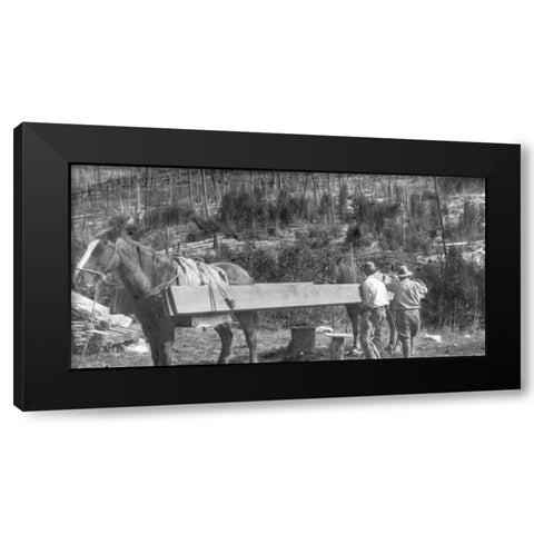 Packing Lumber Black Modern Wood Framed Art Print with Double Matting by Vintage Photography