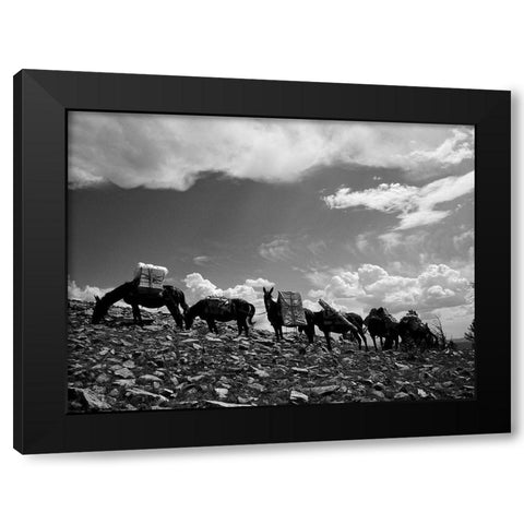 Sheepeater Mountain Fire Look Out Black Modern Wood Framed Art Print by Vintage Photography