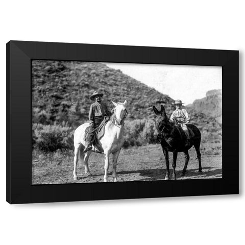 Western Playground Black Modern Wood Framed Art Print by Vintage Photography