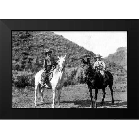 Western Playground Black Modern Wood Framed Art Print by Vintage Photography
