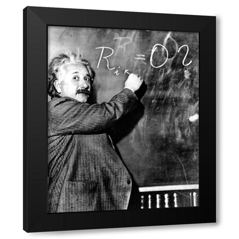 Albert Einstein Pasadena 1931 Black Modern Wood Framed Art Print with Double Matting by Vintage Photography