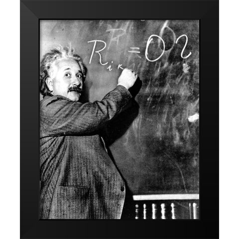 Albert Einstein Pasadena 1931 Black Modern Wood Framed Art Print by Vintage Photography