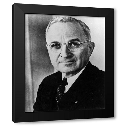 Harry S Truman Black Modern Wood Framed Art Print by Vintage Photography