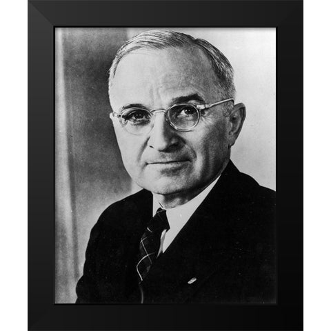 Harry S Truman Black Modern Wood Framed Art Print by Vintage Photography