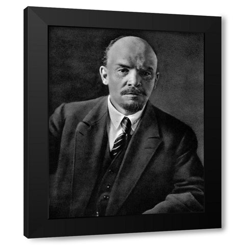 Lenin 1920 Black Modern Wood Framed Art Print by Vintage Photography