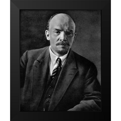 Lenin 1920 Black Modern Wood Framed Art Print by Vintage Photography