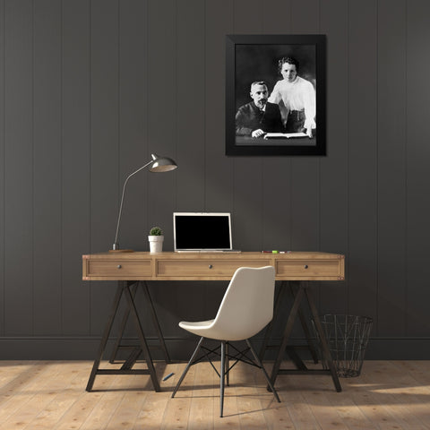Pierre and Marie Curie 1900 Black Modern Wood Framed Art Print by Vintage Photography