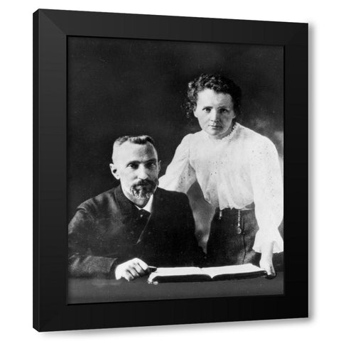 Pierre and Marie Curie 1900 Black Modern Wood Framed Art Print by Vintage Photography