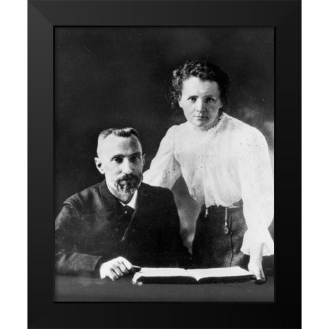 Pierre and Marie Curie 1900 Black Modern Wood Framed Art Print by Vintage Photography
