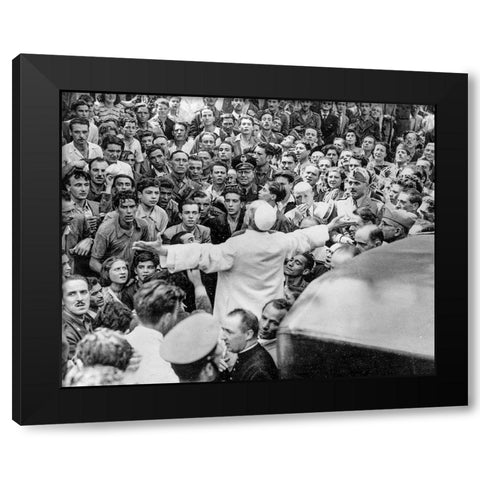 Pope Pius XII Rome 1943 Black Modern Wood Framed Art Print with Double Matting by Vintage Photography