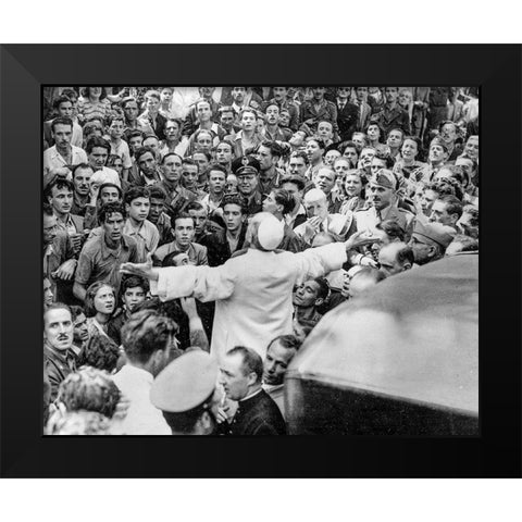 Pope Pius XII Rome 1943 Black Modern Wood Framed Art Print by Vintage Photography