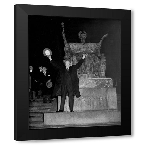 Dwight D Eisenhower Columbia University 1953 Black Modern Wood Framed Art Print by Vintage Photography