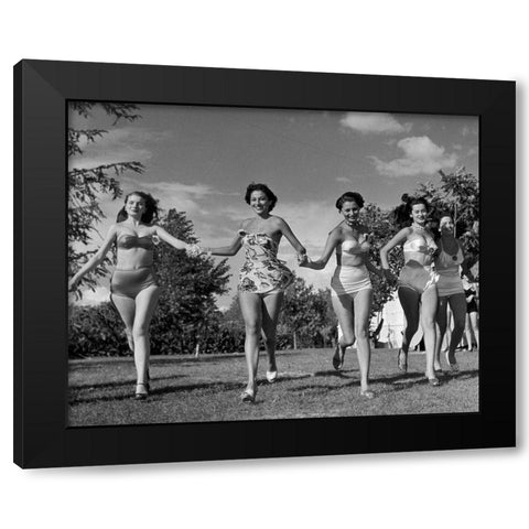 Sophie Lauren in the Miss Italia Contest 1950 Black Modern Wood Framed Art Print with Double Matting by Vintage Photography
