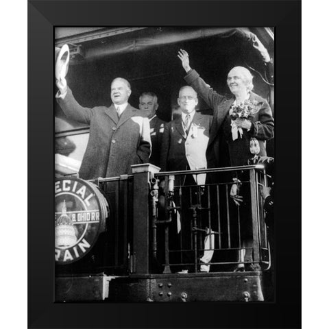 President Herbert Hoover Black Modern Wood Framed Art Print by Vintage Photography