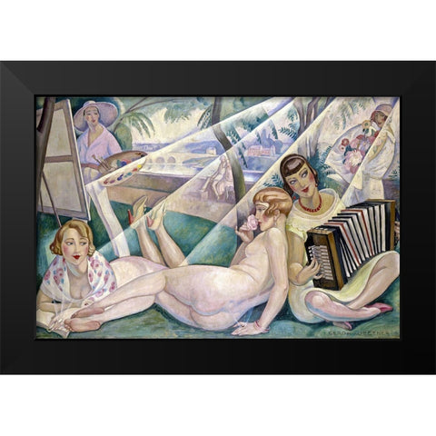 A Summer Day 1927 Black Modern Wood Framed Art Print by Wegener, Gerda