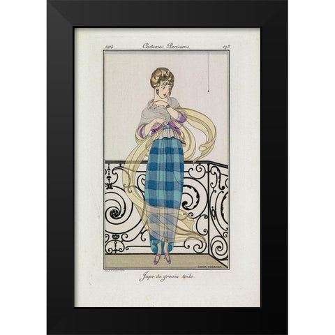 Fashion Drawing Skirt Black Modern Wood Framed Art Print by Wegener, Gerda