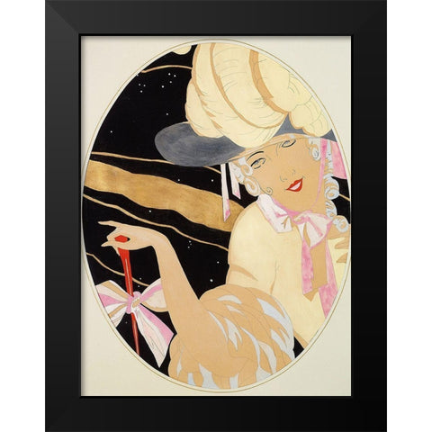 Elegant Lady Black Modern Wood Framed Art Print by Wegener, Gerda