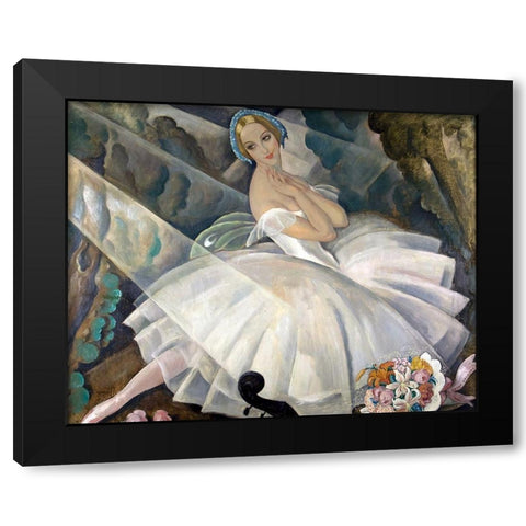 The Ballerina Ulla Poulsen in the Ballet Chopiniana Black Modern Wood Framed Art Print with Double Matting by Wegener, Gerda