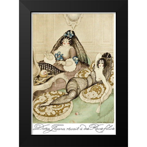 Sur talons rouges-contes image 157 Black Modern Wood Framed Art Print by Wegener, Gerda