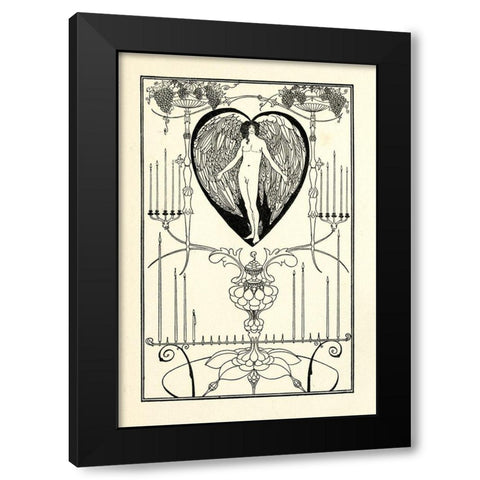 The Mirror of Love Black Modern Wood Framed Art Print by Beardsley, Aubrey