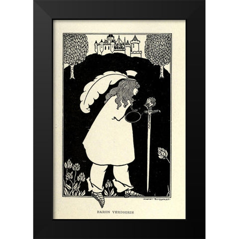 Baron Verdigris 1918 Black Modern Wood Framed Art Print by Beardsley, Aubrey