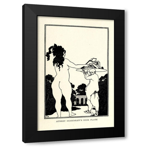 Book plate 1918 Black Modern Wood Framed Art Print by Beardsley, Aubrey