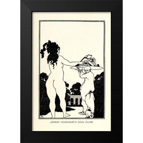 Book plate 1918 Black Modern Wood Framed Art Print by Beardsley, Aubrey