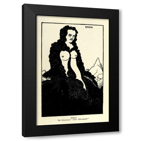 Das Rheingold Erda 1918 Black Modern Wood Framed Art Print by Beardsley, Aubrey