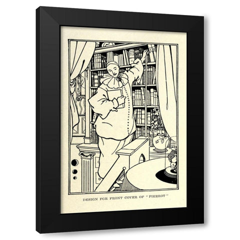 Pierrot 1918 Black Modern Wood Framed Art Print by Beardsley, Aubrey