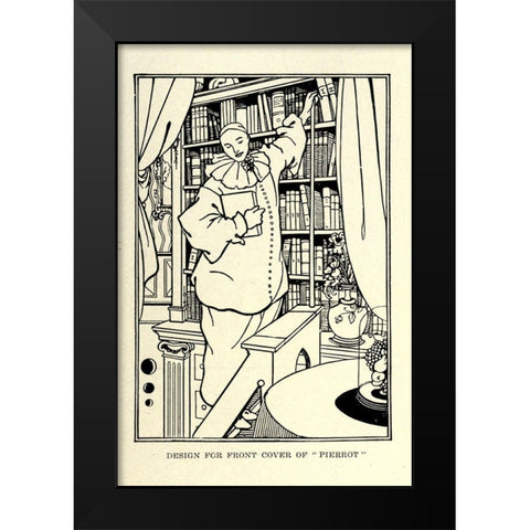Pierrot 1918 Black Modern Wood Framed Art Print by Beardsley, Aubrey