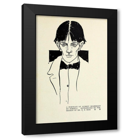 Self-portrait 1918 Black Modern Wood Framed Art Print with Double Matting by Beardsley, Aubrey